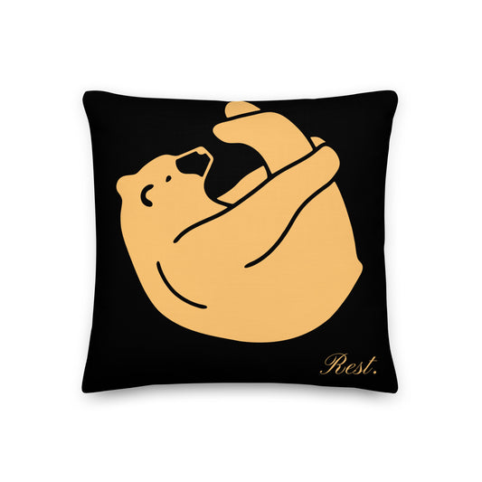 Resting bear pillow