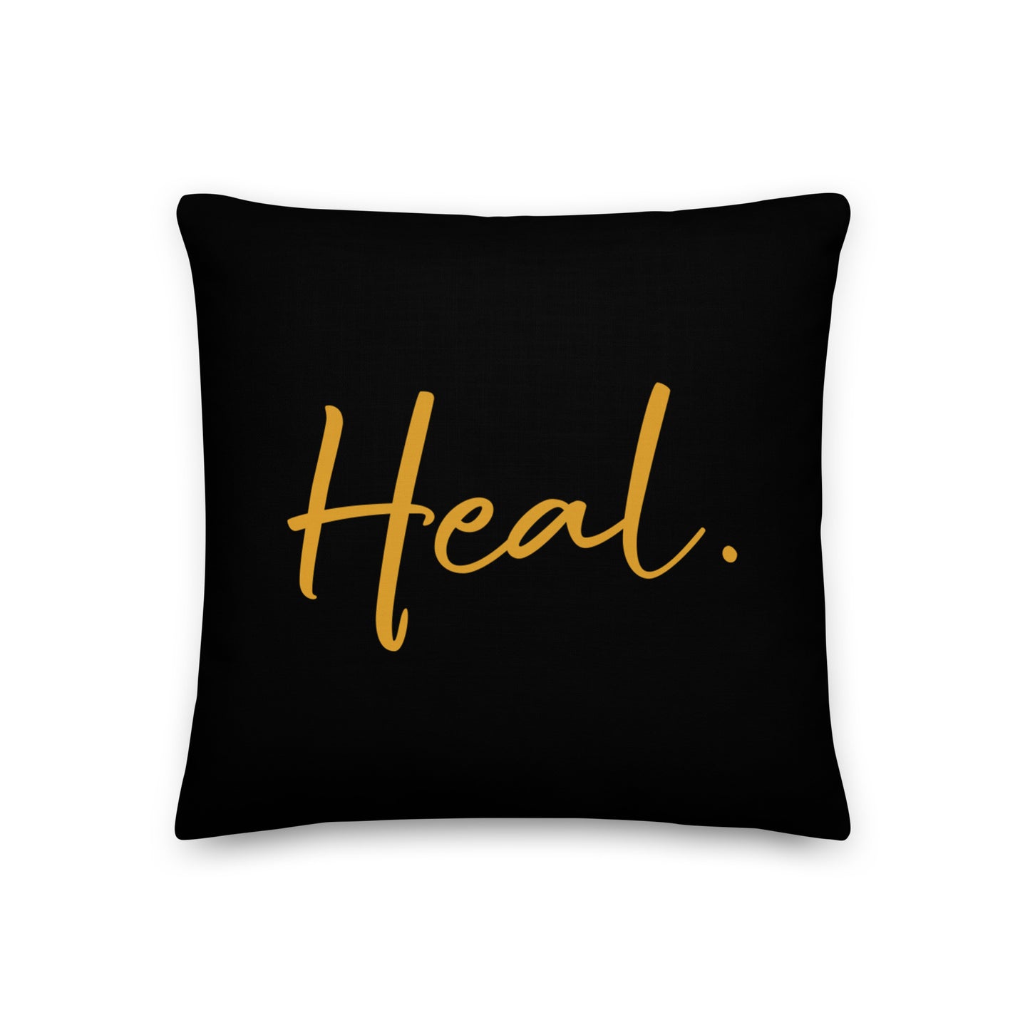 Heal. Premium Pillow (black & gold)