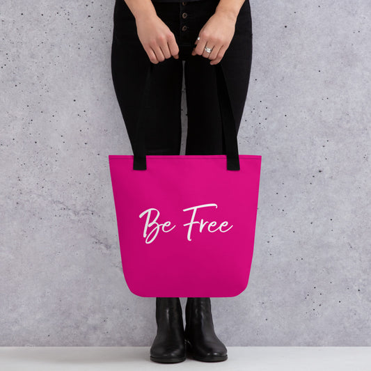 Be Free tote bag (hot pink)