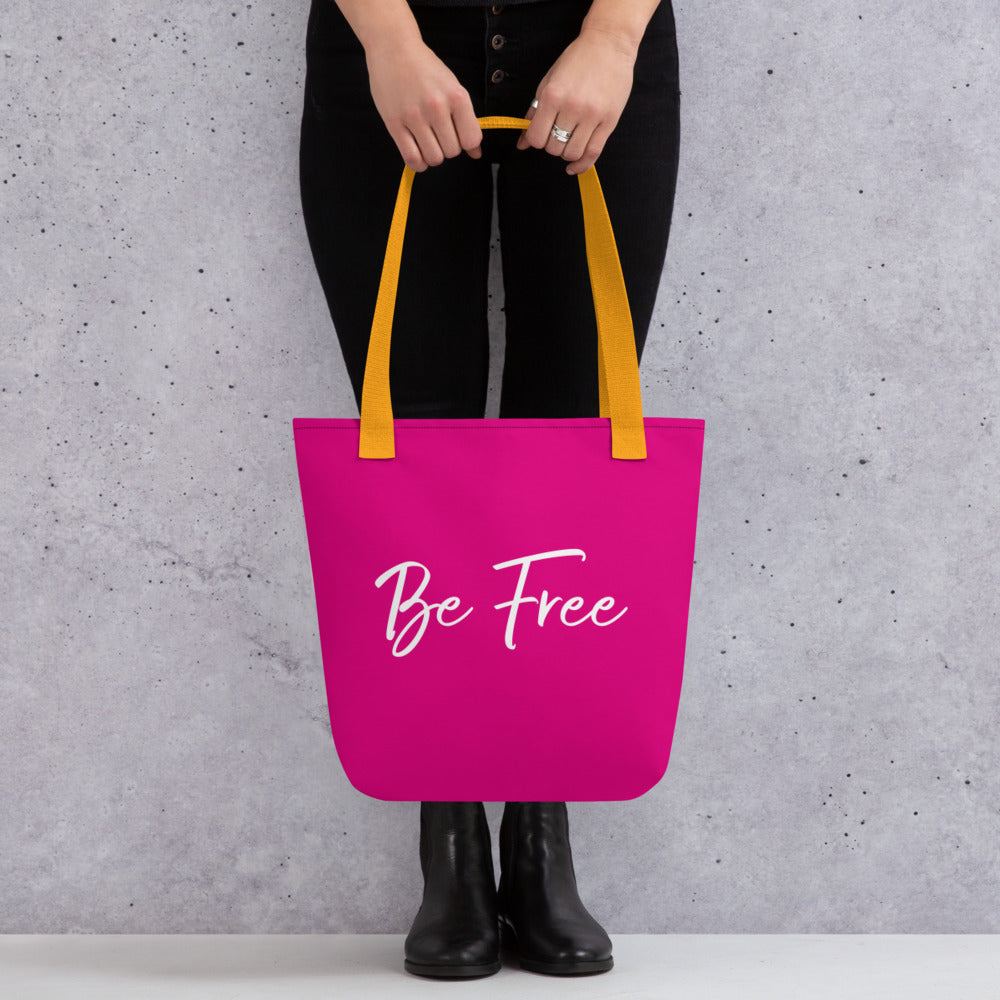 Be Free tote bag (hot pink)